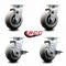 Service Caster Tool Box Caster Wheel Set 5'' Thermoplastic Rubber Swivel Casters, 4PK TOOL-SCC-20S520-TPRRD-2-TLB-2 - alternate 2